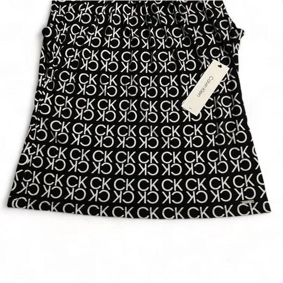 Calvin Klein Black & White Sleeveless Logo Top – Women’s Size M - Picture 8 of 11